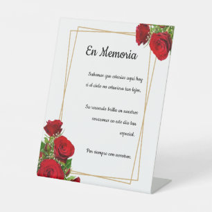 Signe De Table En Mémoire Aimante Roses Rouges Table de Mariage E