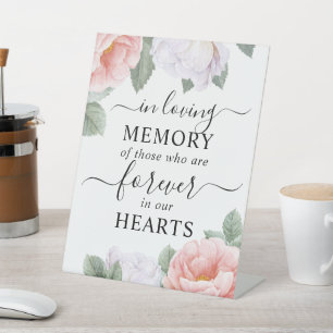 Signe De Table En Mémoire Amoureuse Rose Blanc Floral