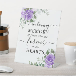 Signe De Table En Mémoire Amoureuse Violet Floral