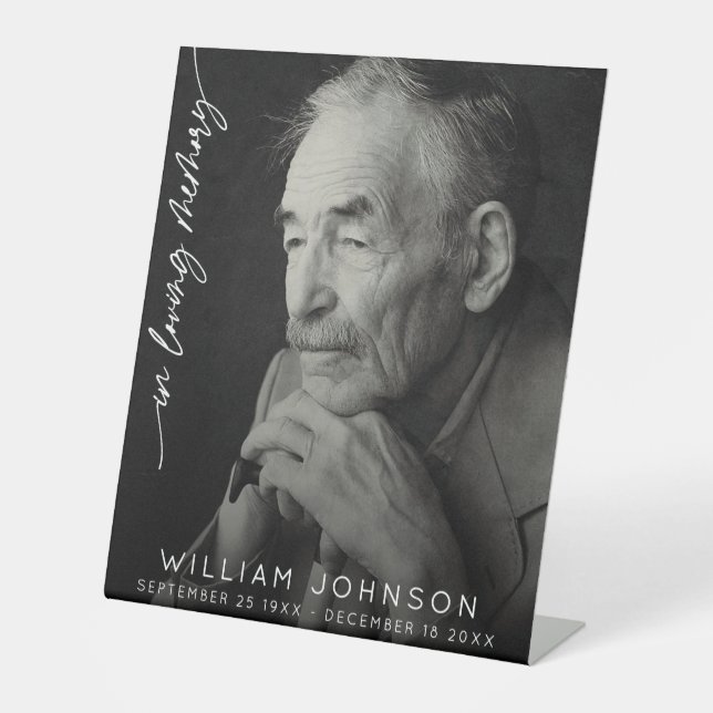 Signe De Table En mémoire d'amour Souvenir Photo Funérailles (Recto)