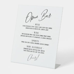 Signe De Table En-têtes d'écriture manuscrite moderne Menu simple