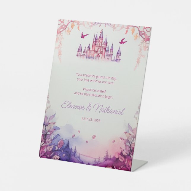 Signe De Table Enchanter Lavender Renaissance Castle Mariage (Recto)