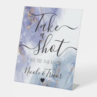 Signe De Table Encre Bleue Violette Calligraphie Prenez un Shot