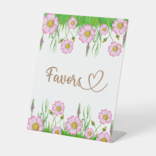 Signe De Table Enfant fleur sauvage en fleur baby shower jeu (Recto)