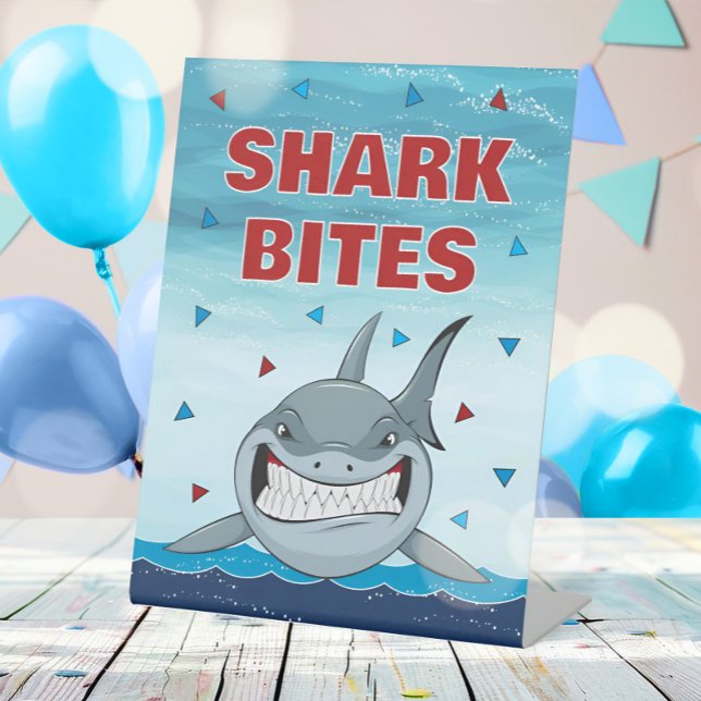 Signe De Table Enfants de requins modernes Anniversaire Alimentat (Créateur téléchargé)
