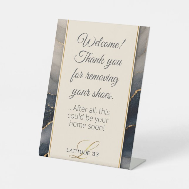 Signe De Table enlevez vos chaussures maison ouverte (Recto)