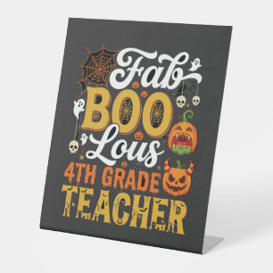 Signe De Table Enseignant de 4e année Faboolous Halloween