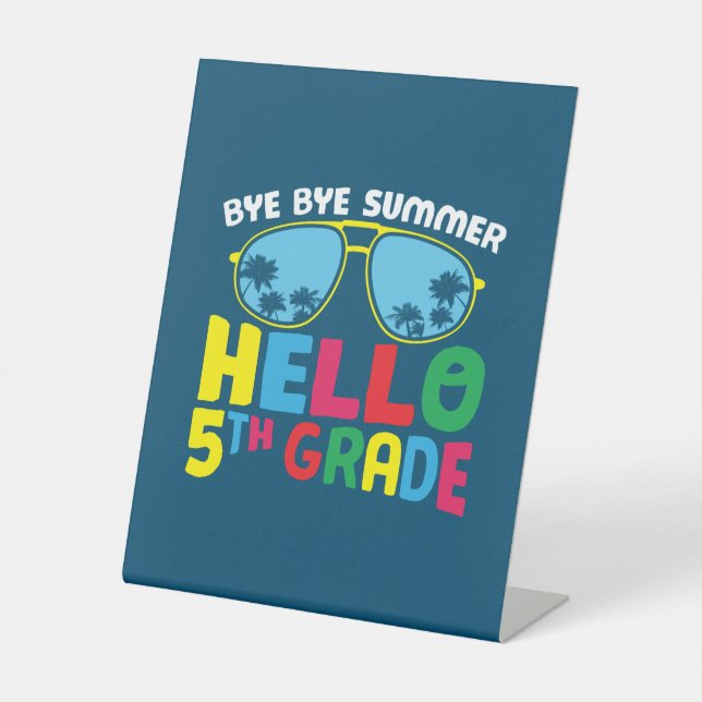 Signe De Table Enseignant de 5e année Bonjour 5e année (Recto)