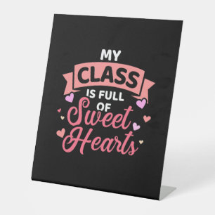 Signe De Table Enseignant Ma Classe Est Pleine De Coeurs Doux
