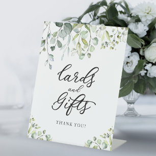 Signe De Table Enseigne Cartes et Cadeaux Aquarelle Verte 