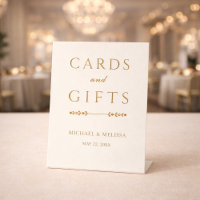 Enseigne Cartes et Cadeaux Elégants Ivoire Or
