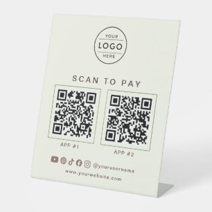 Signe De Table Enseigne commerciale QR de la boutique de café bio