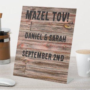 SIGNE DE TABLE ENSEIGNE DE BIENVENUE DE MARIAGE RUSTIQUE MAZEL TO