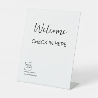 Signe De Table Enseigne de bienvenue Logo Minimal Entreprise