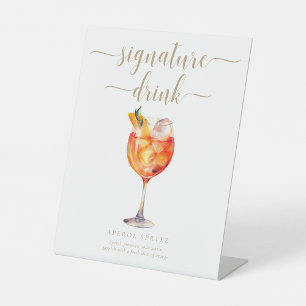 Signe De Table Enseigne de boisson signature minimaliste moderne