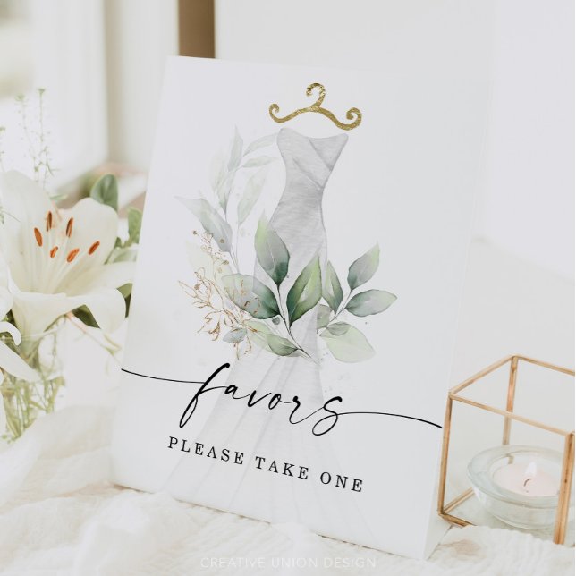 Signe De Table Enseigne de cadeaux de mariage en aquarelle avec f (Créateur téléchargé)