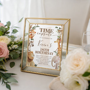 Signe De Table Enseigne de capsule temporelle Safari Wild One Jun
