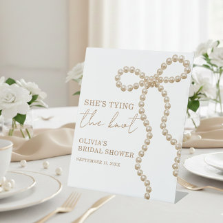 Signe De Table Enseigne de fête prénuptiale de Pearl Bow She's Ty