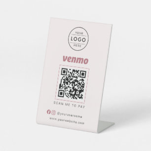 Signe De Table Enseigne de paiement par code QR Venmo pour salon