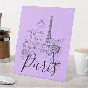 Signe De Table Enseigne de piédestal Cafe Paris