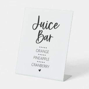 Signe De Table Enseigne de piédestal de bar à jus