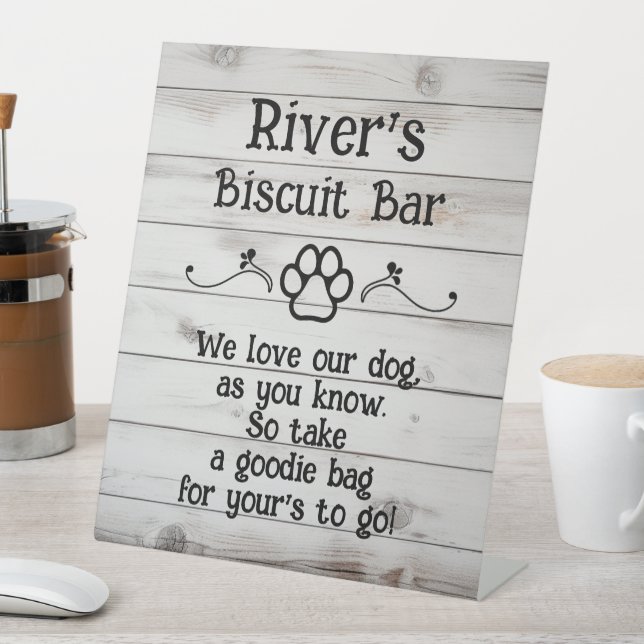 Signe De Table Enseigne de piédestal de bar de biscuits pour chie (In SItu)
