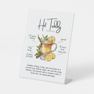 Signe De Table Enseigne de piédestal de cocktail Hot Toddy