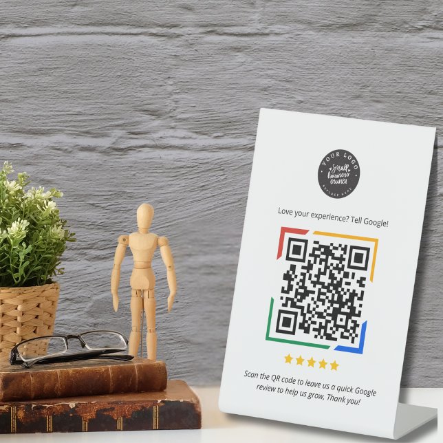 Signe De Table Enseigne de piédestal de code QR de critique Googl (Créateur téléchargé)