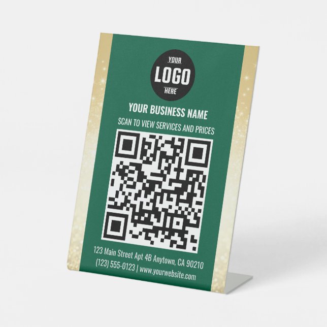 Signe De Table Enseigne de piédestal de code QR pour entreprise V (Recto)