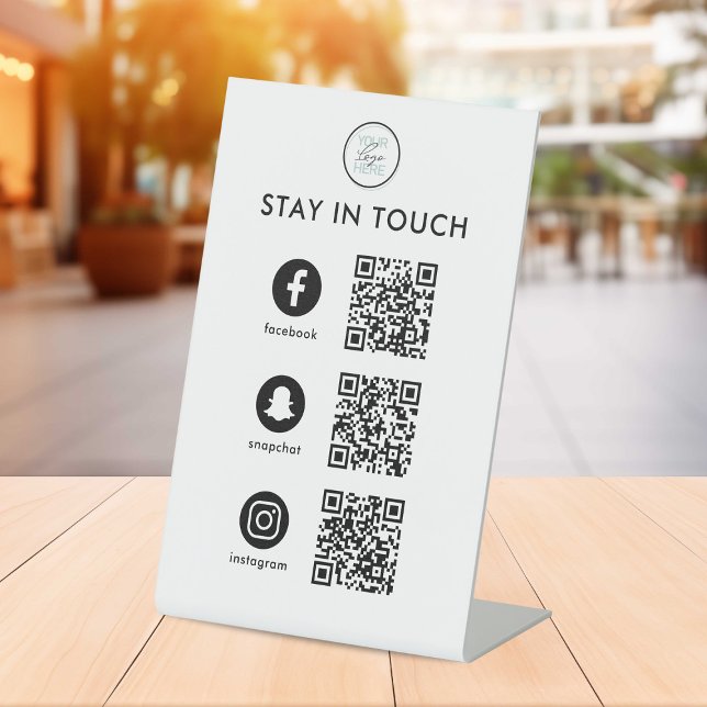 Signe De Table Enseigne de piédestal de code QR pour les médias s (Créateur téléchargé)
