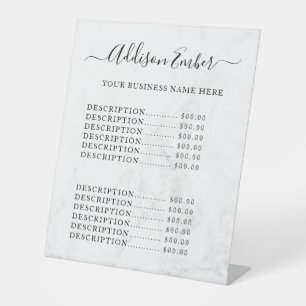 Signe De Table Enseigne de piédestal de liste de prix de miel