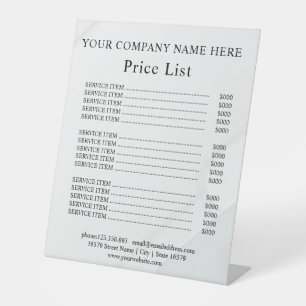 Signe De Table Enseigne de piédestal de liste de prix de miel