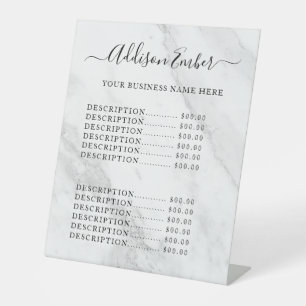 Signe De Table Enseigne de piédestal de liste de prix de miel