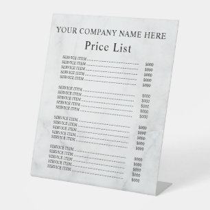 Signe De Table Enseigne de piédestal de liste de prix de miel