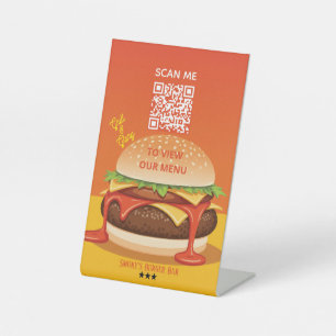 Signe De Table Enseigne de Présentoir – Affichage de Menu QR Burg