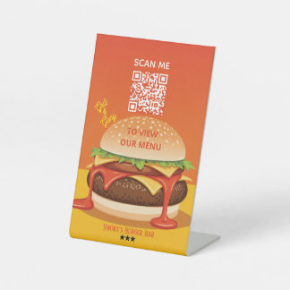 Signe De Table Enseigne de Présentoir – Affichage de Menu QR Burg