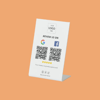 Signe De Table Enseigne de socle de code QR de critique Google Fa