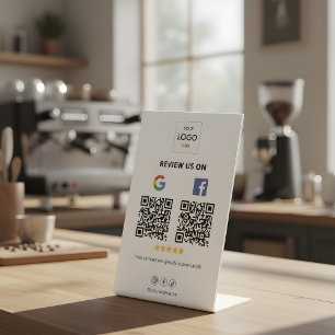 Signe De Table Enseigne de socle de code QR de critique Google Fa