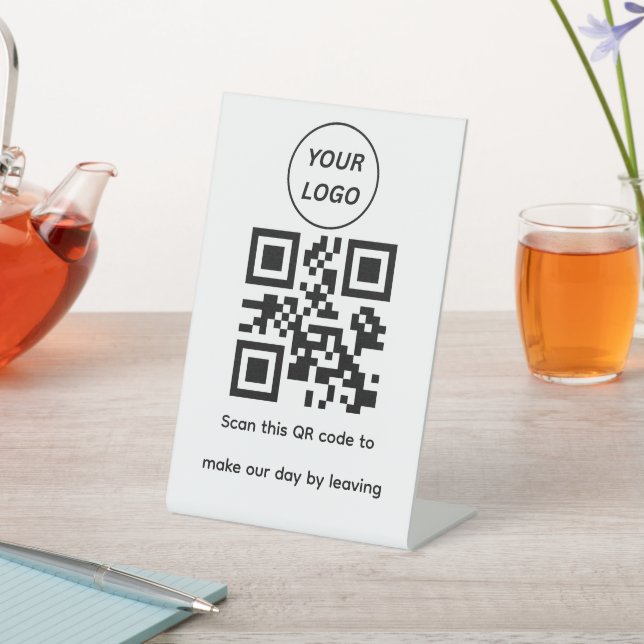 Signe De Table Enseigne de table en acrylique avec code QR et log (In SItu)