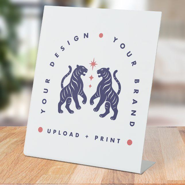 Signe De Table Enseigne de table personnalisée | Conception de té (Upload your artwork and turn this tabletop sign into custom office, event or occasion signage)