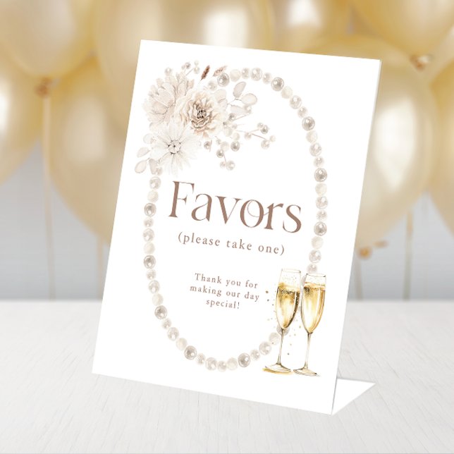 Signe De Table Enseigne Faveurs Perles (Pearls Favors Sign
)