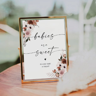 Signe De Table Enseigne Fleurs de Soie pour Baby Shower Les Bébés