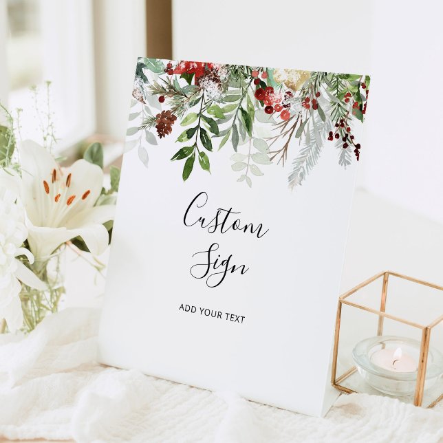 Signe De Table Enseigne personnalisée Evergreen (Créateur téléchargé)