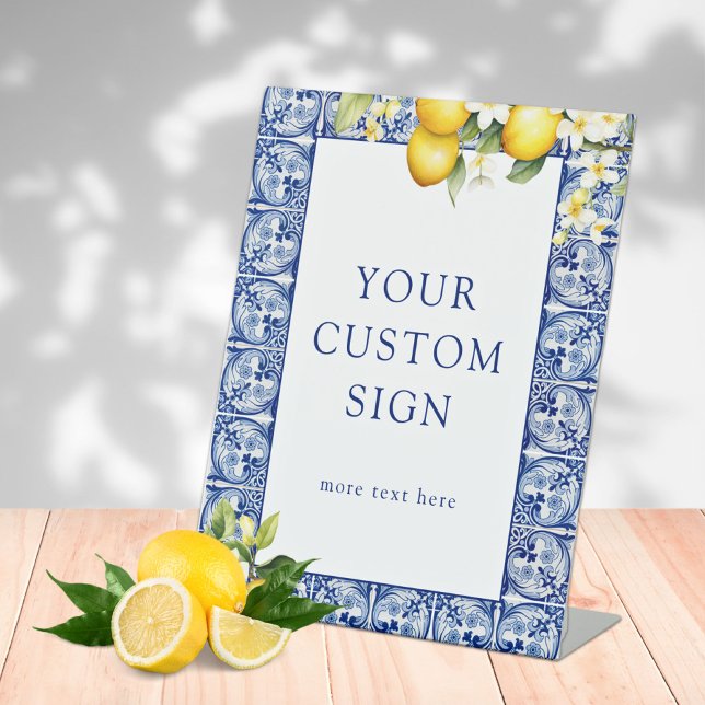 Signe De Table Enseigne personnalisée Main Squeeze Lemons (Créateur téléchargé)