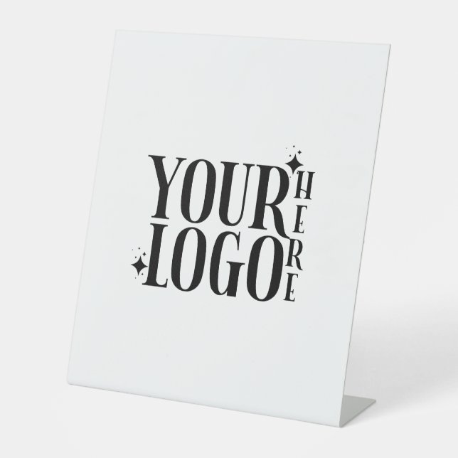 Signe De Table Enseigne publicitaire sur socle avec logo d'entrep (Recto)