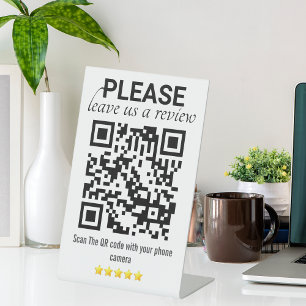 Signe De Table Enseigne sur pied à code QR minimaliste moderne po