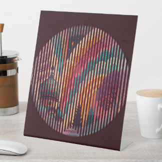 Signe De Table Enseigne sur Pied à Rayures Marron Foncé – Personn