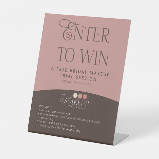Signe De Table Enter to Win Branded Logo Raffle Makeup (Recto)