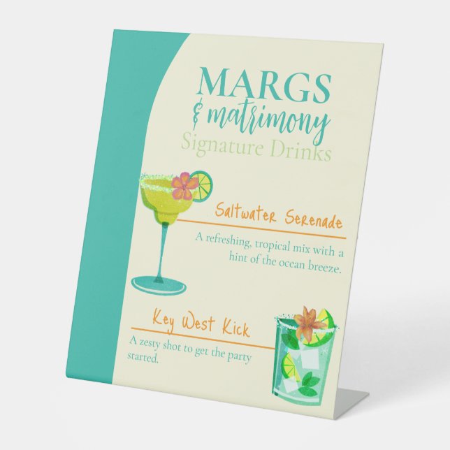 Signe De Table Enterrement de Vie de Jeune Fille Margs & Matrimon (Recto)