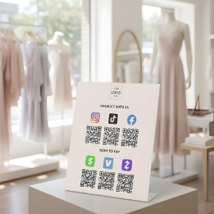 Signe De Table Entreprise à code QR multiple